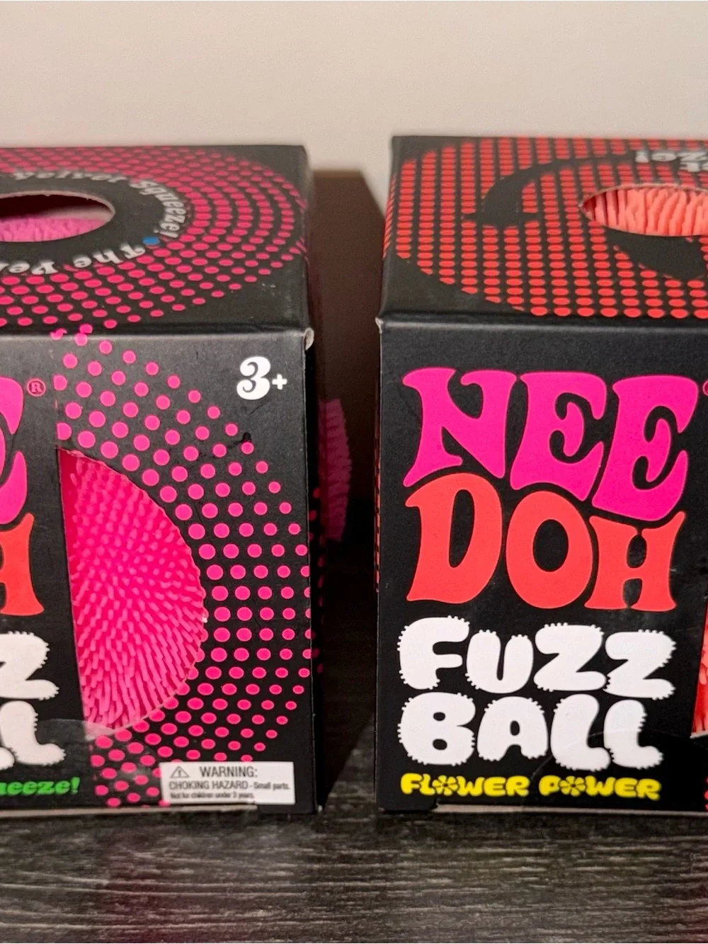 NeeDoh Fuzz Ball - Hot Pink and Orange